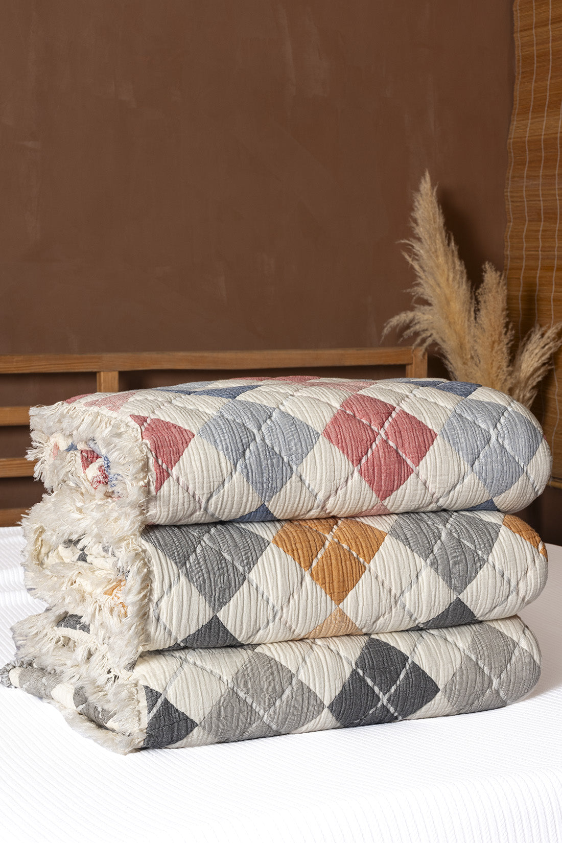 Elaris 5-Layer Filled Muslin Double Quilt / Bed Cover (220x240 cm) 100% Cotton