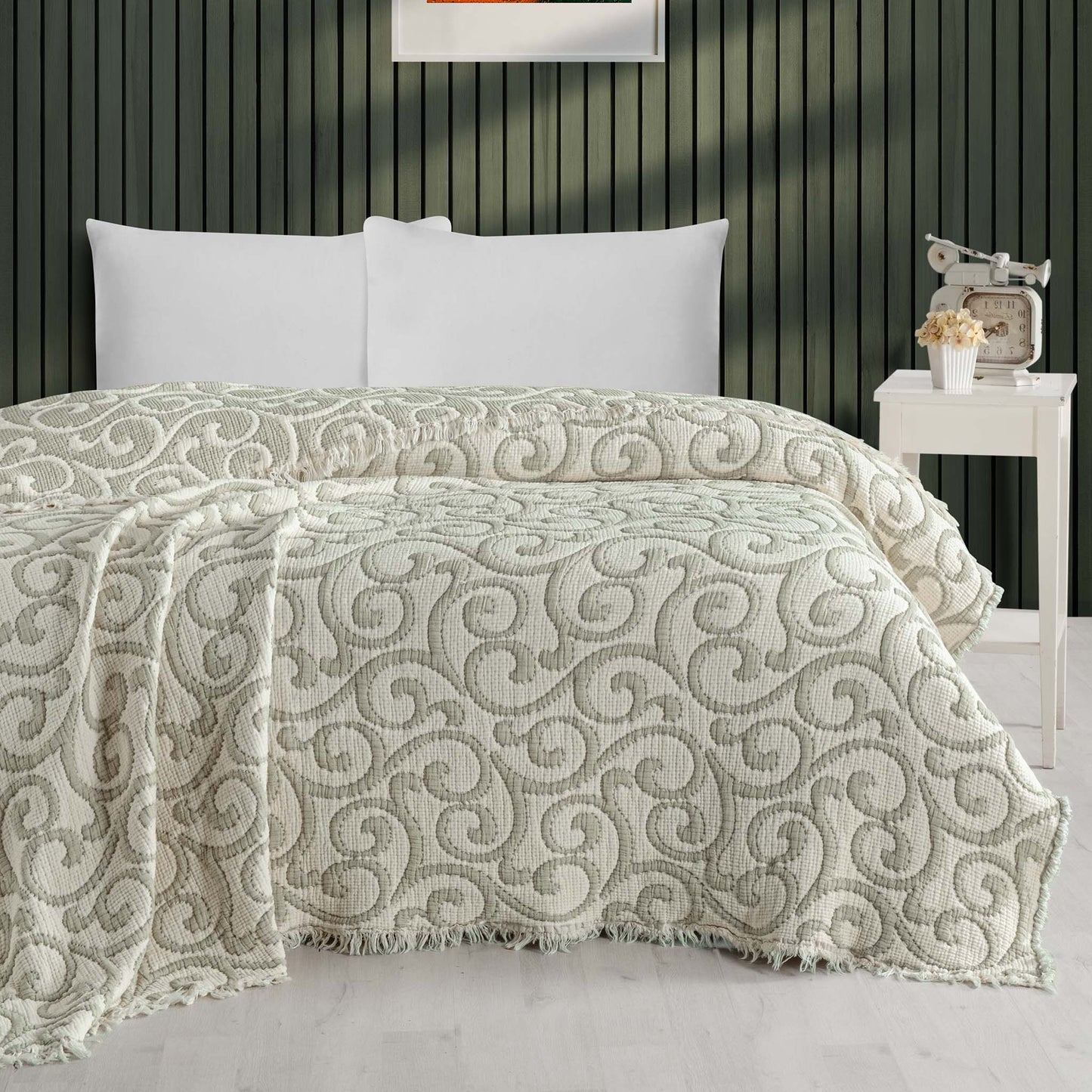 Divan 5 Katlı Dolgulu Müslin Çift Kişilik Yorgan / Yatak Örtüsü (220x240 cm) %100 Pamuk