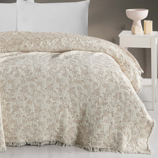 Sultans 5 Katlı Dolgulu Müslin Çift Kişilik Yorgan / Yatak Örtüsü (220x240 cm) %100 Pamuk