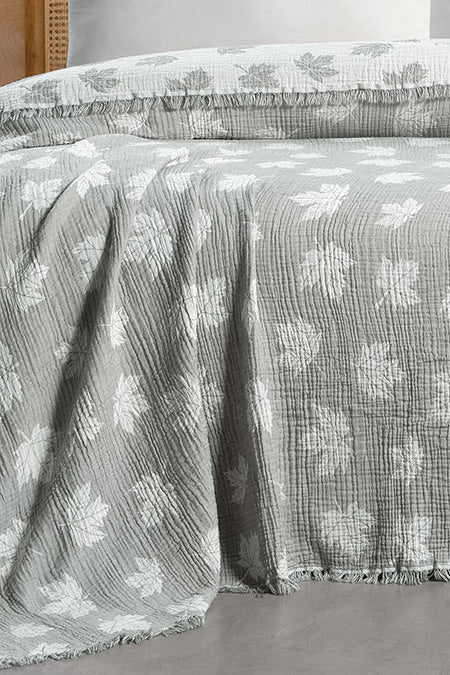 Balos 3 Katlı Jakarlı Müslin Pike / Yatak Örtüsü %100 Pamuk