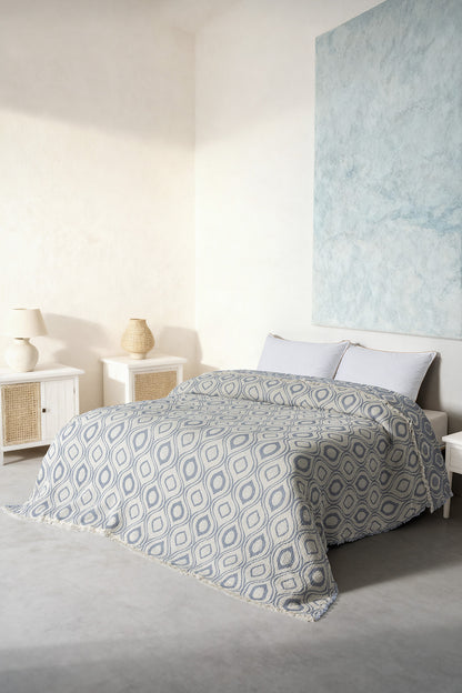 Caruso 3 Katlı Jakarlı Müslin Pike / Yatak Örtüsü %100 Pamuk