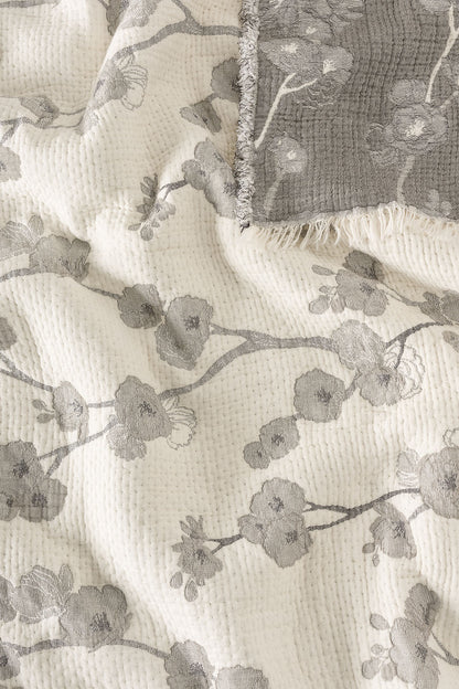 Daisy 5-Layer Filled Muslin Double Bed Quilt / Bed Cover (220x240 cm) 100% Cotton