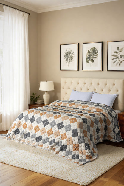 Elaris 5-Layer Filled Muslin Double Quilt / Bed Cover (220x240 cm) 100% Cotton