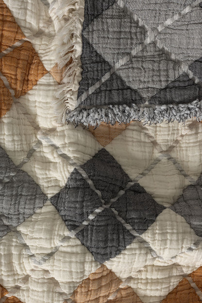 Elaris 5-Layer Filled Muslin Double Quilt / Bed Cover (220x240 cm) 100% Cotton