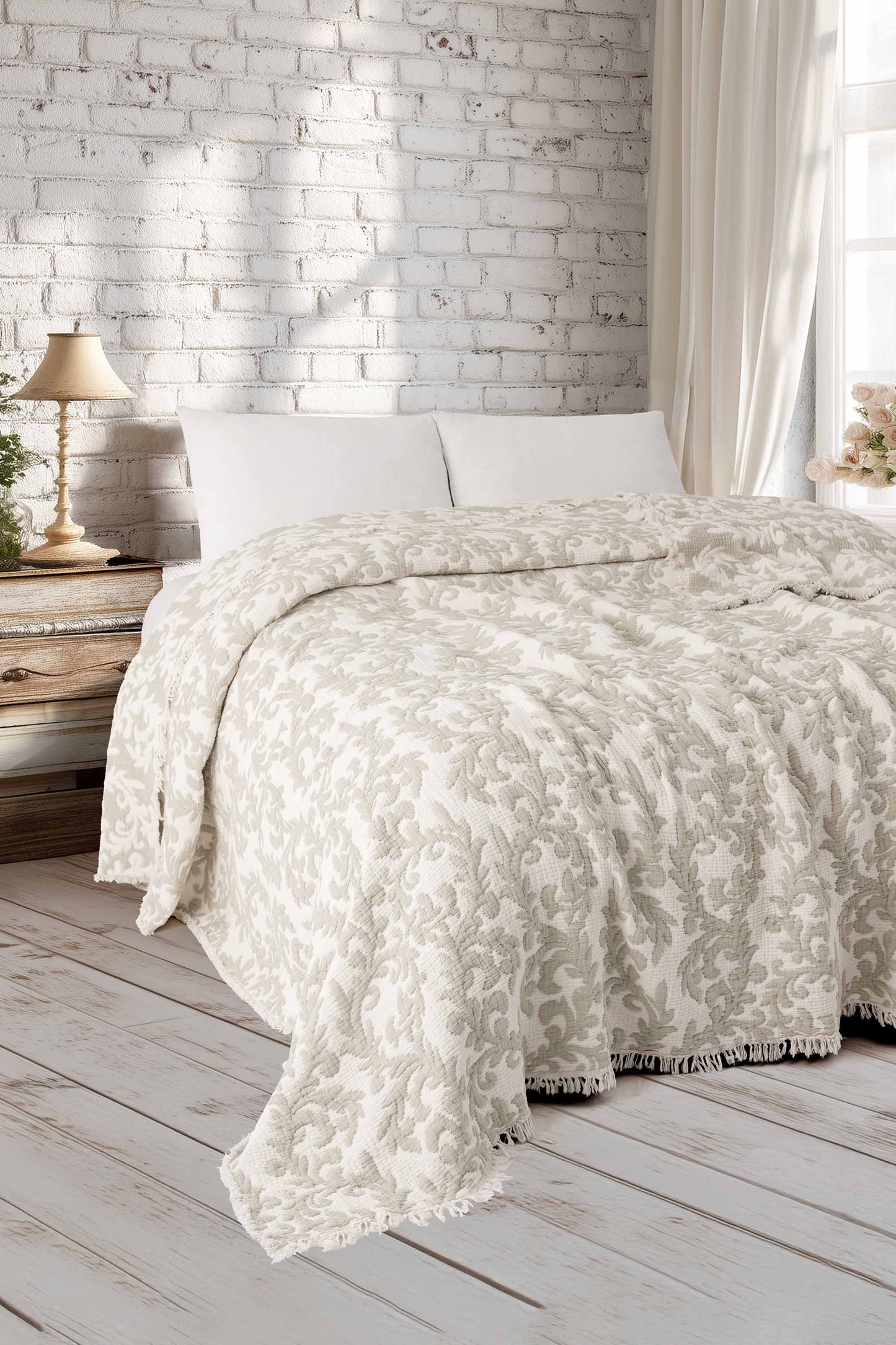 Damask Cotton Duvet - 5-Layer Muslin Double Bed Quilt