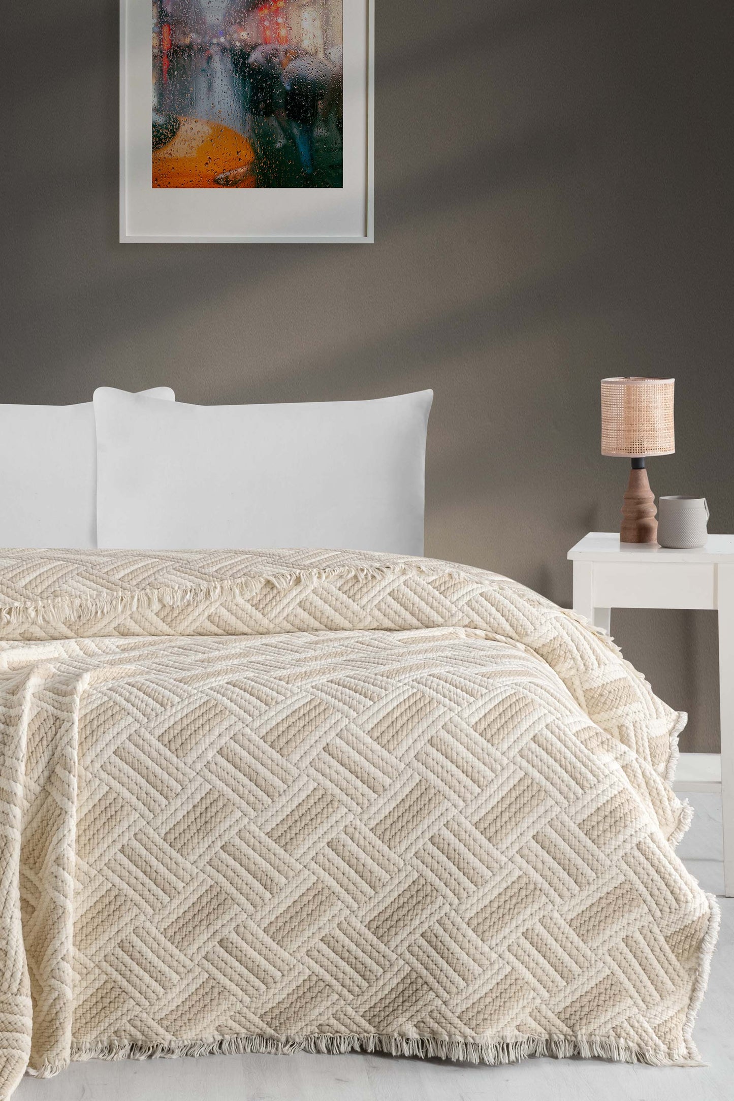 Luxury 5 Katlı Dolgulu Müslin Çift Kişilik Yorgan / Yatak Örtüsü (220x240 cm) %100 Pamuk | Evfendi