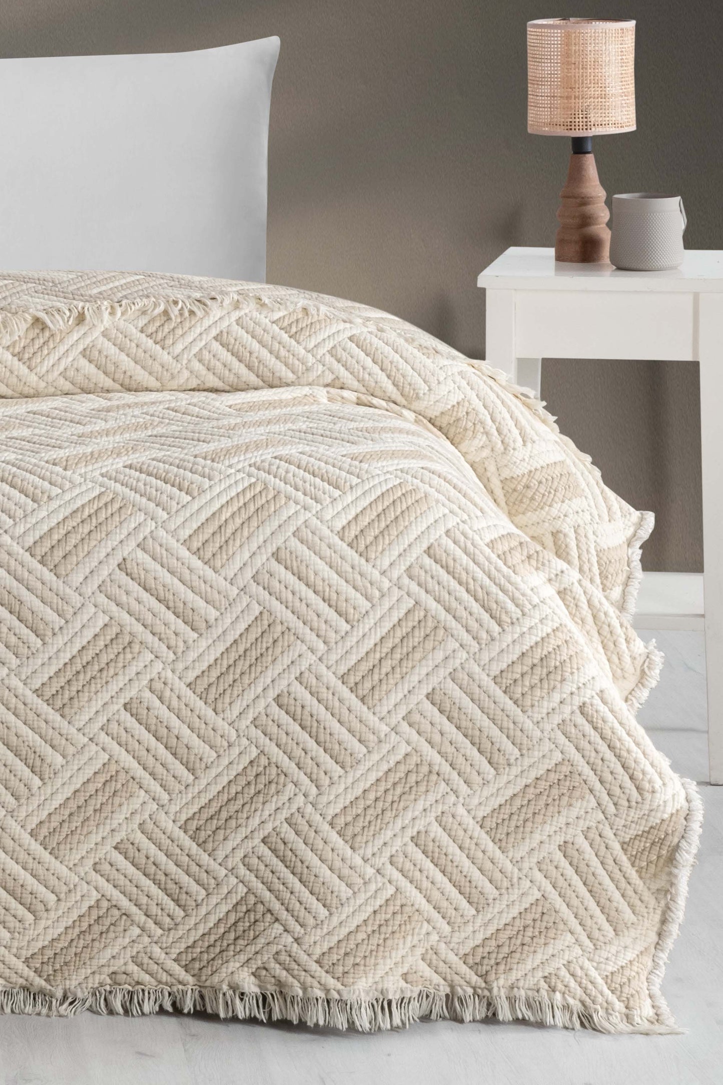 Luxury 5 Katlı Dolgulu Müslin Çift Kişilik Yorgan / Yatak Örtüsü (220x240 cm) %100 Pamuk | Evfendi