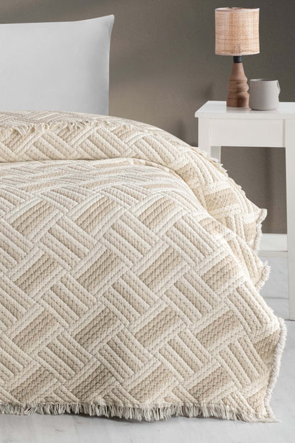 Luxury 5 Katlı Dolgulu Müslin Çift Kişilik Yorgan / Yatak Örtüsü (220x240 cm) %100 Pamuk | Evfendi