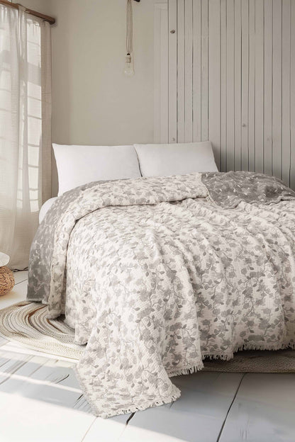 Sultans 5 Katlı Dolgulu Müslin Çift Kişilik Yorgan / Yatak Örtüsü (220x240 cm) %100 Pamuk