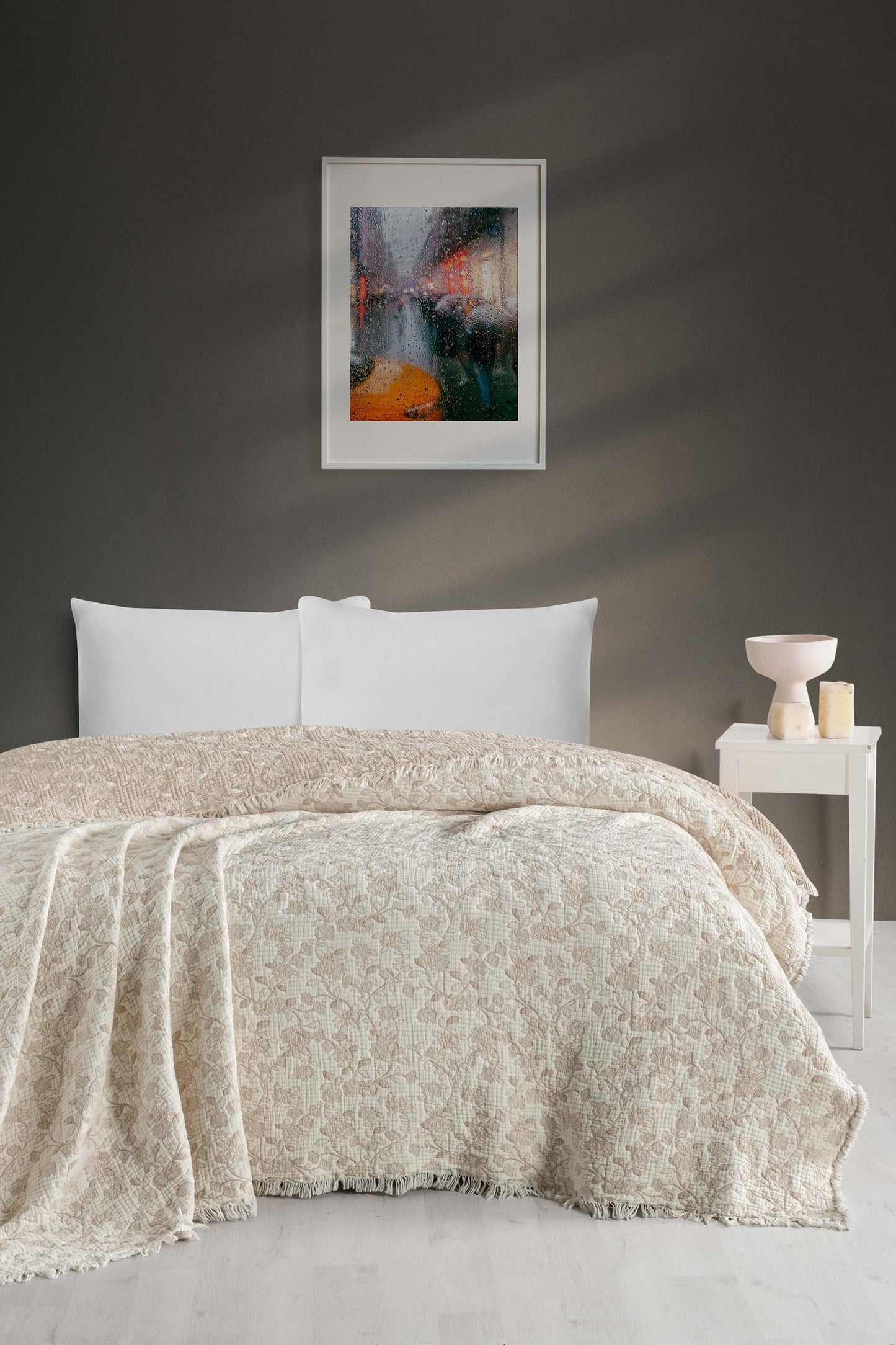 Sultans 5 Katlı Dolgulu Müslin Çift Kişilik Yorgan / Yatak Örtüsü (220x240 cm) %100 Pamuk