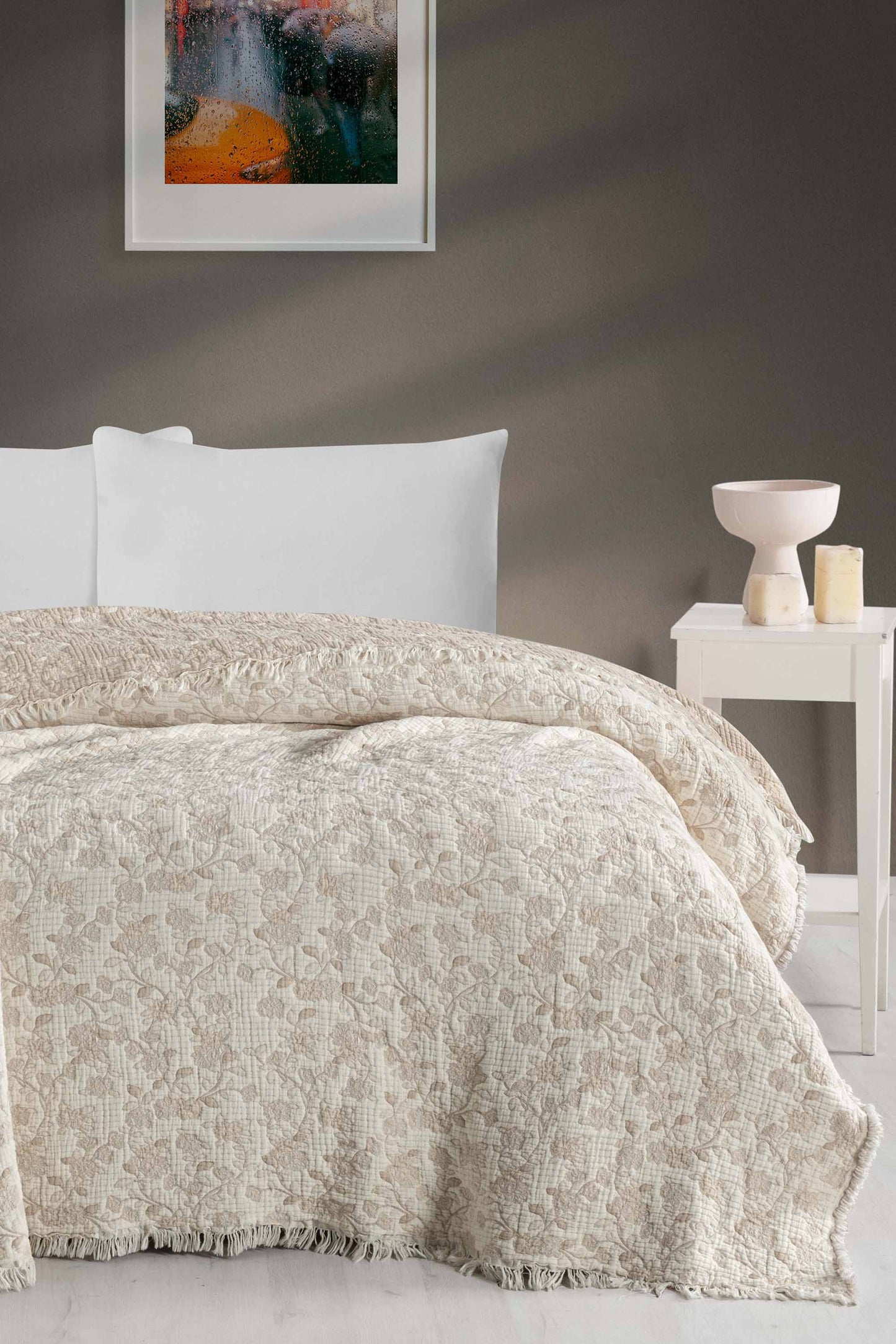 Sultans 5 Katlı Dolgulu Müslin Çift Kişilik Yorgan / Yatak Örtüsü (220x240 cm) %100 Pamuk