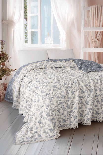 Sultans 5 Katlı Dolgulu Müslin Çift Kişilik Yorgan / Yatak Örtüsü (220x240 cm) %100 Pamuk