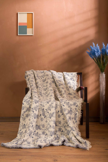 Sultans 5 Katlı Dolgulu Müslin Çift Kişilik Yorgan / Yatak Örtüsü (220x240 cm) %100 Pamuk