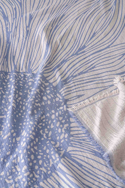 Sunflower 4-Layer Jumbo Jacquard Panel Pattern Muslin Blanket / Bedspread %100 Cotton