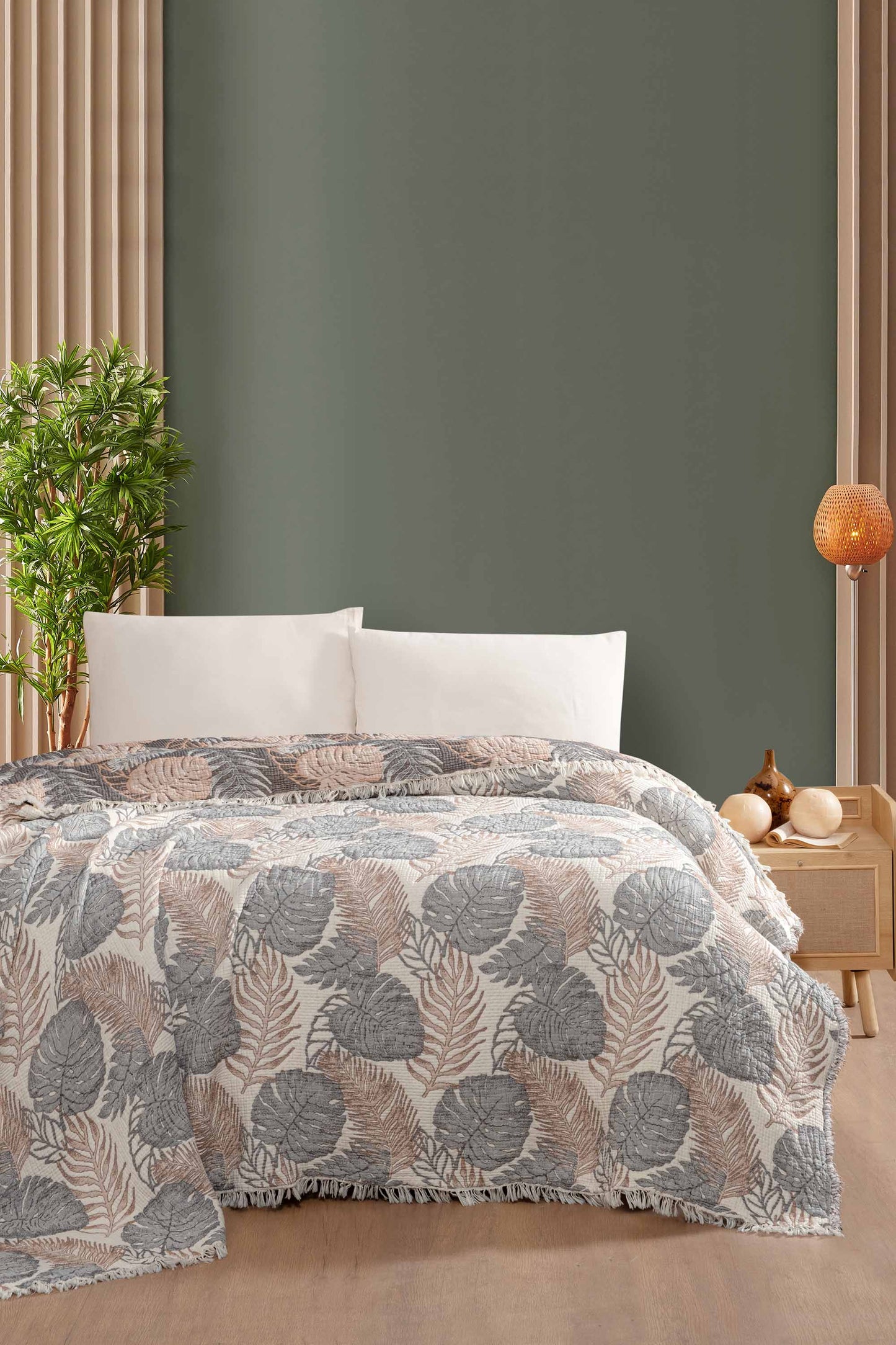 Trophy 5 Katlı Dolgulu Müslin Çift Kişilik Yorgan / Yatak Örtüsü (220x240 cm) %100 Pamuk