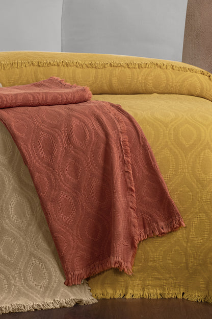 Grid Jakarlı Waffle Müslin Parça Boyama Pike %100 Pamuk