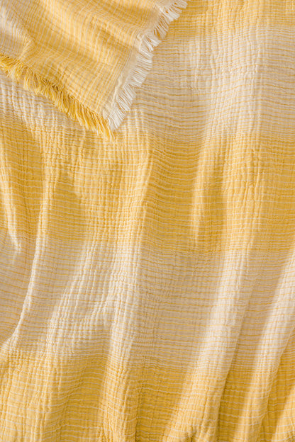 LLC Loom Line Collection 4 Katlı Armürlü Müslin Pike / Yatak Örtüsü %100 Pamuk