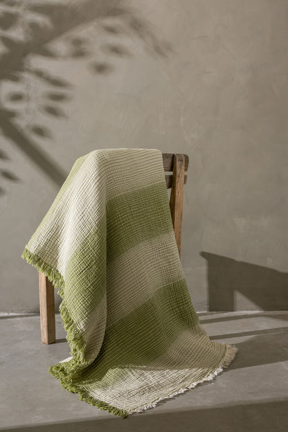 LLC Loom Line Collection 4 Katlı Armürlü Müslin Pike / Yatak Örtüsü %100 Pamuk