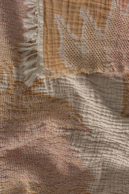 Patara 3 Katlı Jakarlı Müslin Pike / Yatak Örtüsü %100 Pamuk