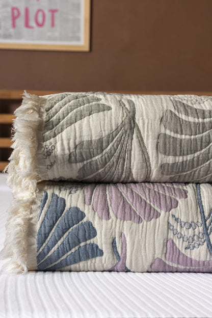 Velora 5-Layer Filled Muslin Double Bed Quilt / Bed Cover (220x240 cm) 100% Cotton