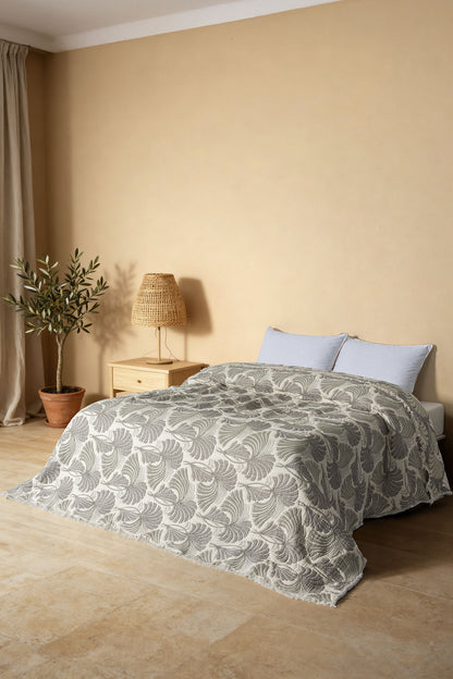 Velora 5-Layer Filled Muslin Double Bed Quilt / Bed Cover (220x240 cm) 100% Cotton