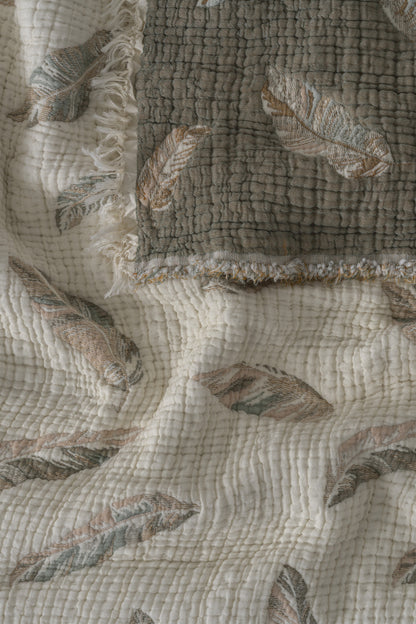 Zephira 5 Katlı Dolgulu Müslin Çift Kişilik Yatak Örtüsü (230x250 cm) %100 Pamuk | Evfendi